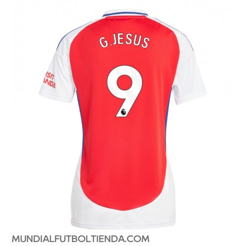 Camiseta Arsenal Gabriel Jesus #9 Primera Equipación Replica 2024-25 para mujer mangas cortas